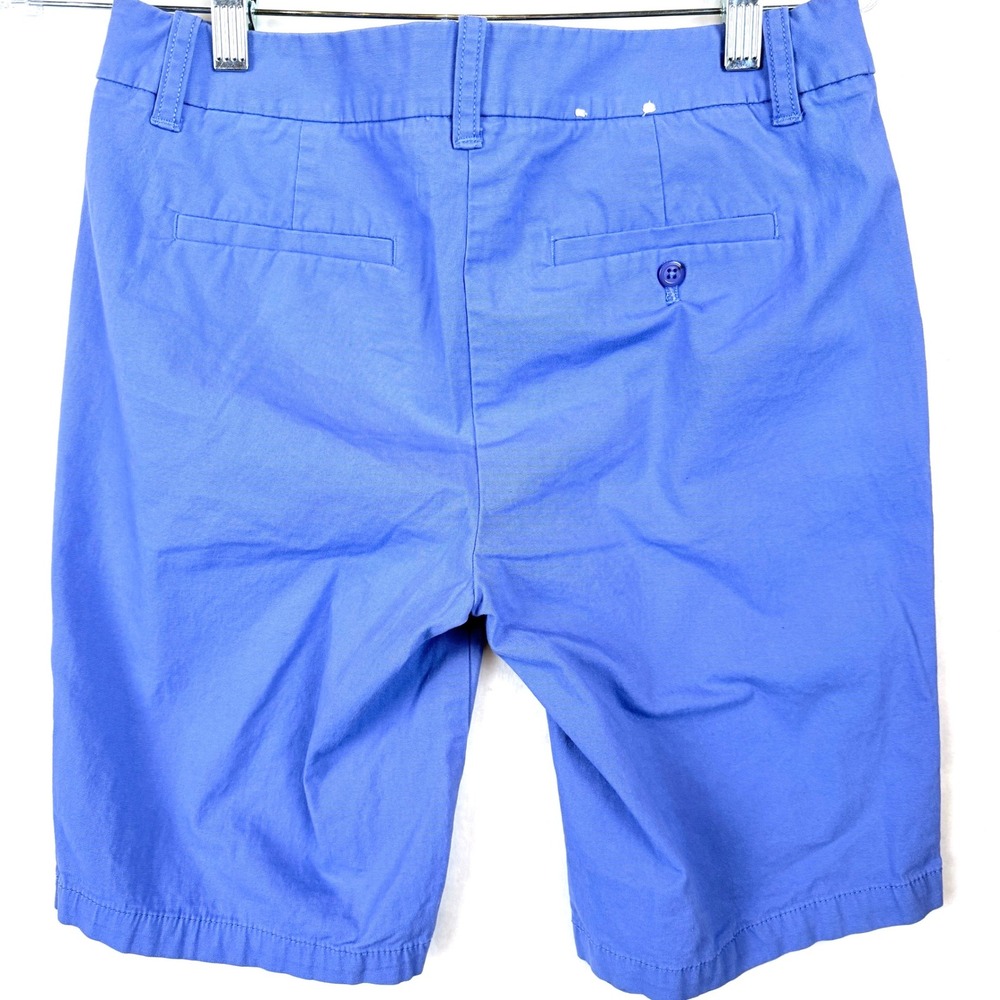 J Crew Bermuda Shorts Women 0 Blue 9" Chino Cotton Stretch Preppy Coastal Casual - Picture 2 of 9